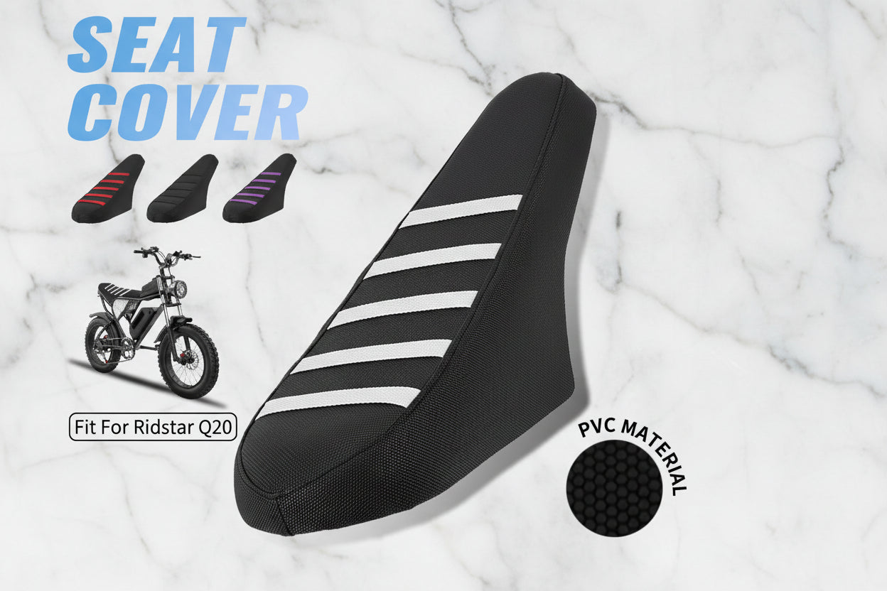 Motorcycle Seat Cover Waterproof Non-Slip Particles Design PVC for Ridstar Q20 Electric Bike E-Bike Scooter Bicycle Accessories