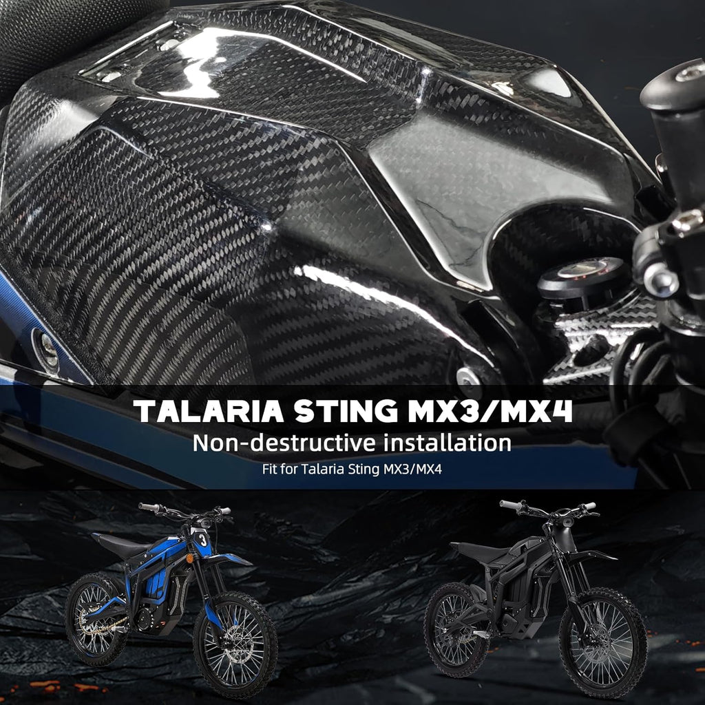 Real Carbon Fiber Battery Cover for Taparia Sting-High Strength Battery Guard Cover Talaria Sting R Bike Carbon Fiber for Talaria Sting R Bike Accessories Talaria Sting MX3/MX4 Electric Dirt Bike