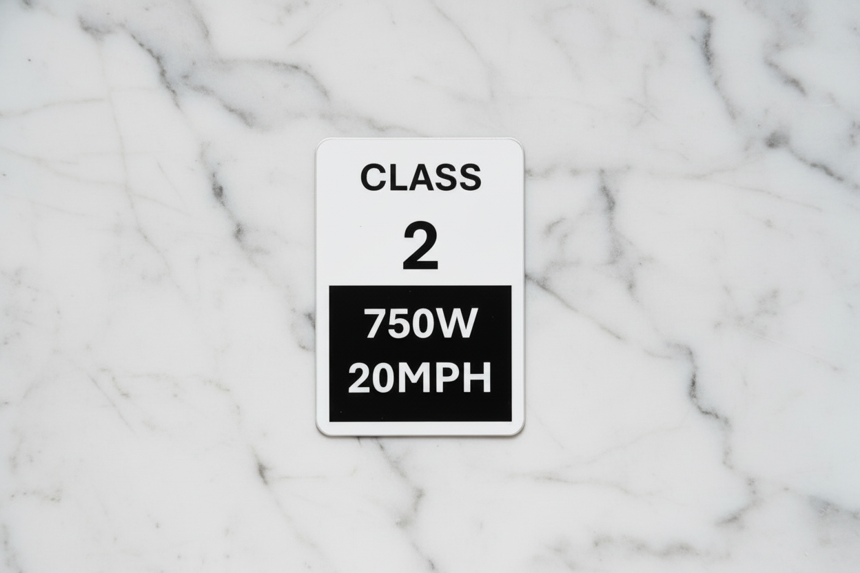 Class 2 E-Bike Sticker