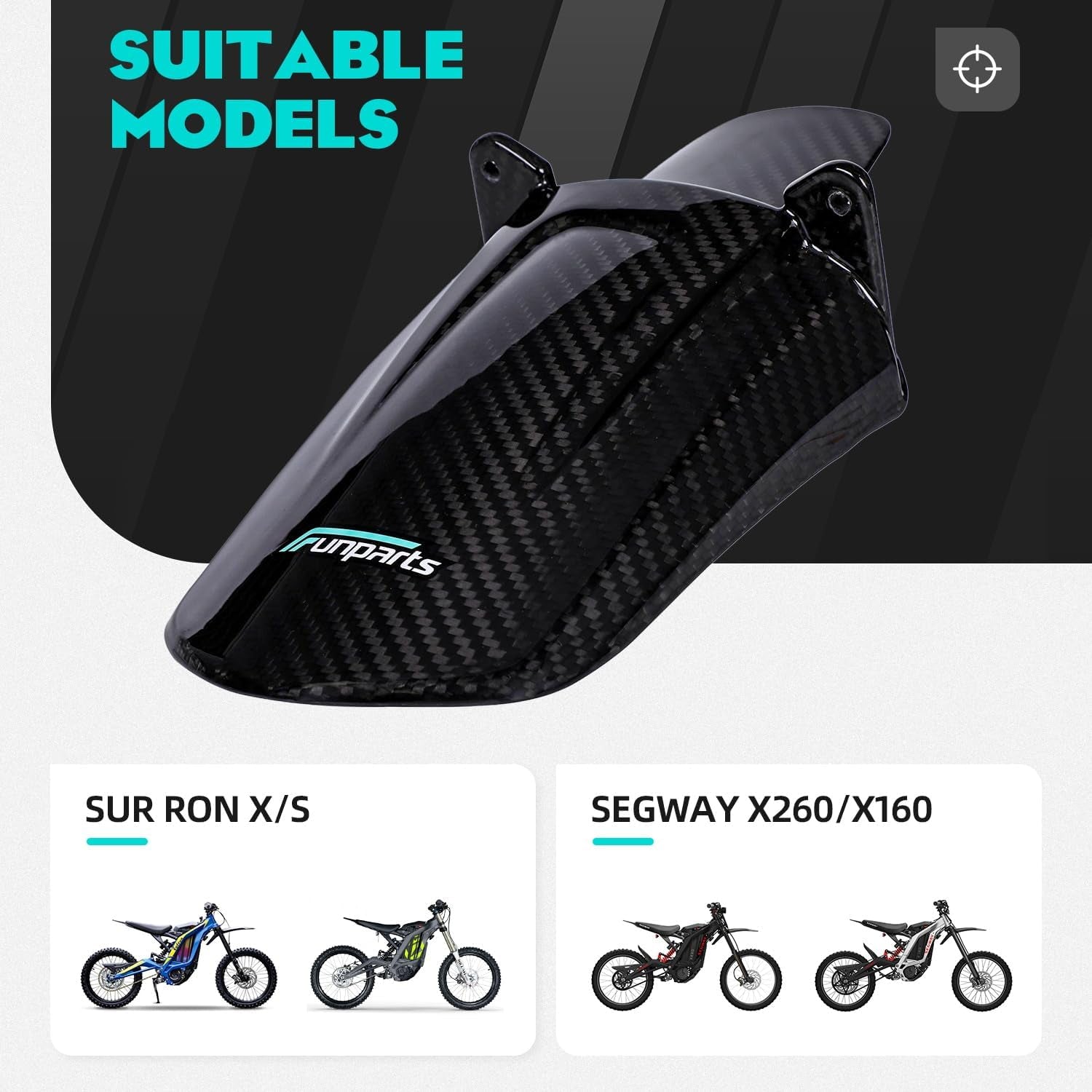 Sur Ron Rear Cushion Fender,Carbon Fiber Motorcycle Fender Mud Guard for Surron Sur Ron Light Bee X/S Segway X260 X160 Electric Dirt Bike