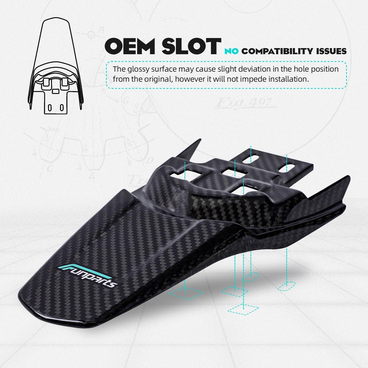 Sur Ron Rear Fender,Carbon Fiber Motorcycle Fender Mud Guard for Surron Sur Ron Light Bee X/S Segway X260 X160 Electric Dirt Bike