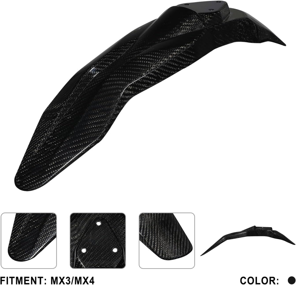 Real Carbon Fiber Front Fender for Talaria - Carbon Fiber Mud Guard Protector Plastics Mudguard Taparia Parts for Talaria Sting MX3 MX4 MX5 Electric Dirt Bike