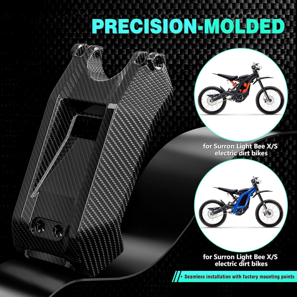 Surron Battery Cover Carbon Fiber Motorcycle Ebike Battery Lid Guards Wrap for Surron Sur Ron Light Bee X/S Electric Dirt Bike Black