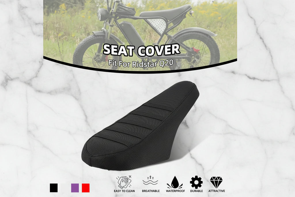 Motorcycle Seat Cover Waterproof Non-Slip Particles Design PVC for Ridstar Q20 Electric Bike E-Bike Scooter Bicycle Accessories