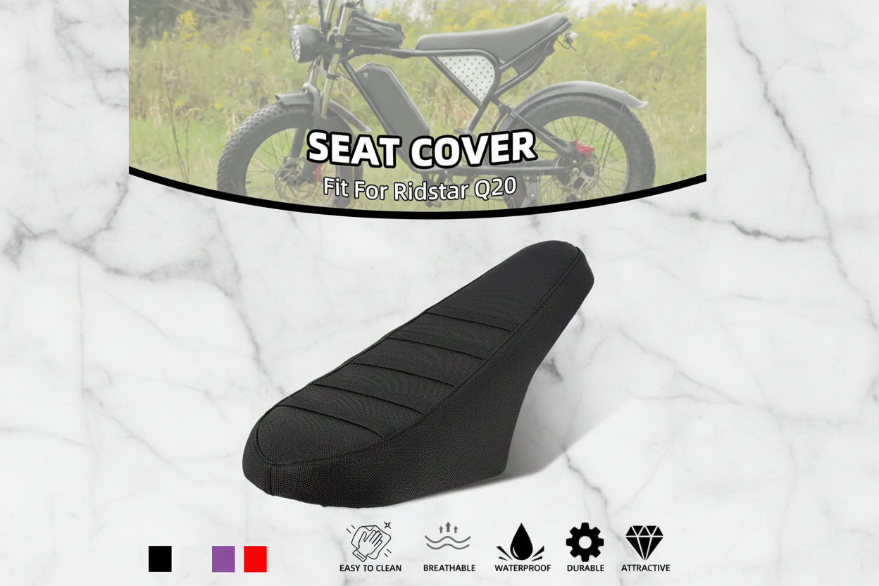 Motorcycle Seat Cover Waterproof Non-Slip Particles Design PVC for Ridstar Q20 Electric Bike E-Bike Scooter Bicycle Accessories