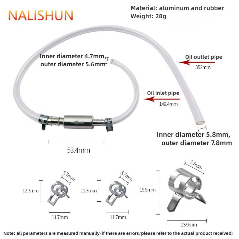 Motorcycle Brake Bleeding Oil Change Pump Tool with One Way Valve Hydraulic Clutch Valve Tube Set Hose Leak-Proof Exhaust Tube