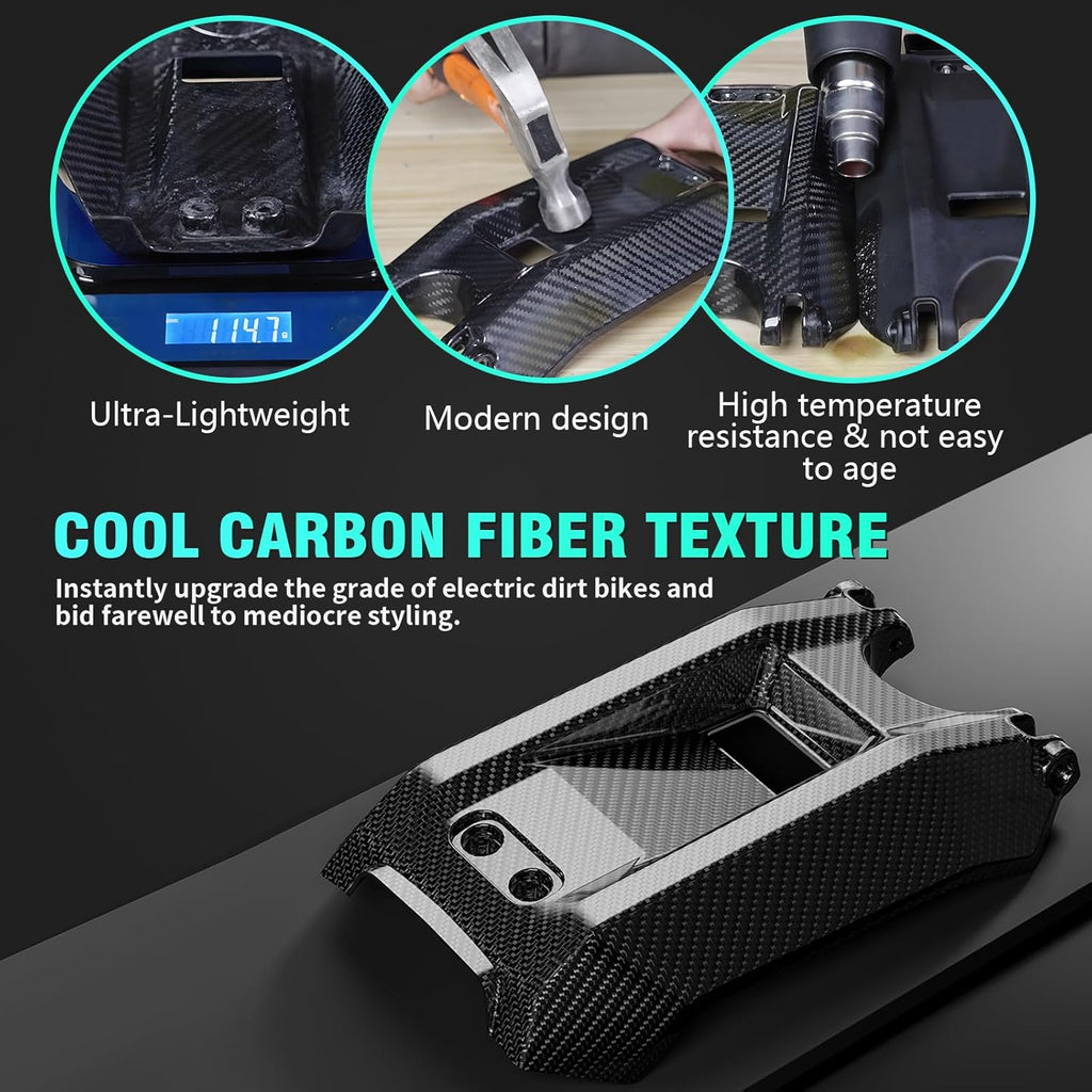 Surron Battery Cover Carbon Fiber Motorcycle Ebike Battery Lid Guards Wrap for Surron Sur Ron Light Bee X/S Electric Dirt Bike Black