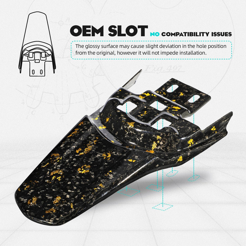 Dirt Bike Rear Fender Mud Guard Carbon Fiber for Surron Sur Ron Light Bee X/S X260 X160 Electric Dirt Bike Gold