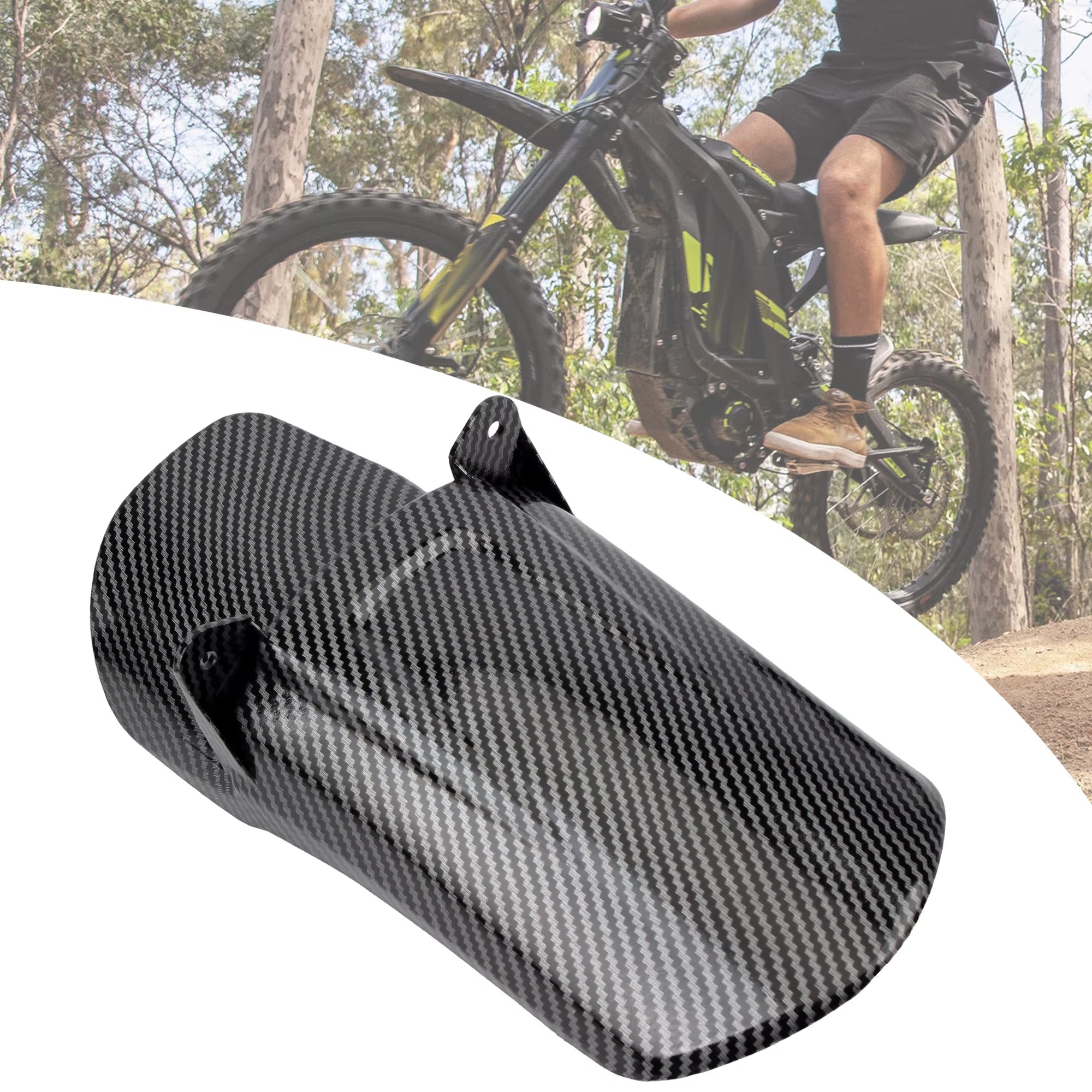 ‌For Surron Light Bee S X Motorcycle Rear Fender FN234 Carbon Fiber Off-Road Motocross Accessories Dirt Bike Protective Cover